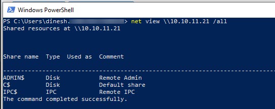 Admin Share On Remote Computer