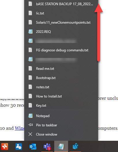 Increased Jumplist In Windows 11