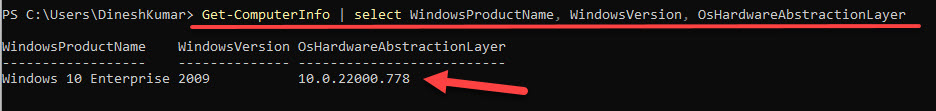 OS Build Details In PowerShell