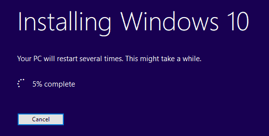 Running Reinstallation Of Windows 10