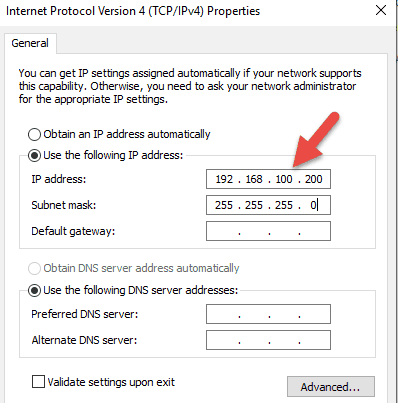 Assign Static IP