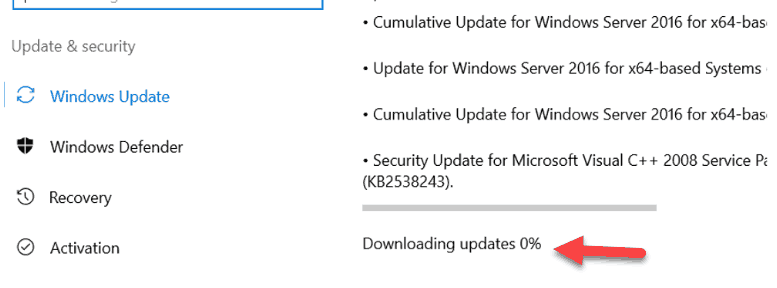 Downloading Update Stuck at 0