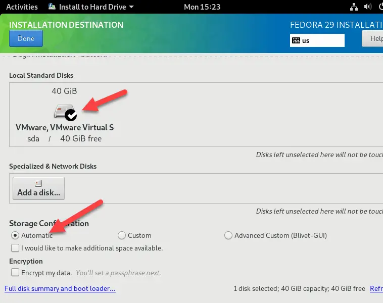 Automatic Storage Configuration