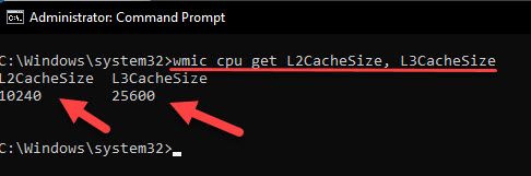 L1 L2 Cache In Command Prompt