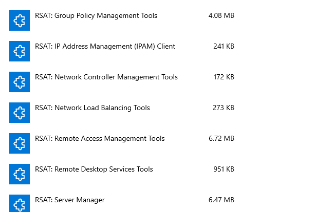 RSAT Tools As Optional Features