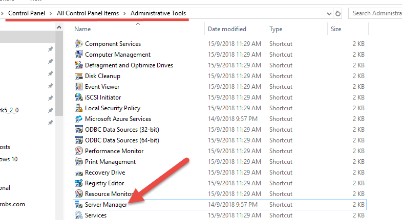 Server Manager On Windows 10