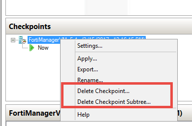 Checkpoint With Delete Option