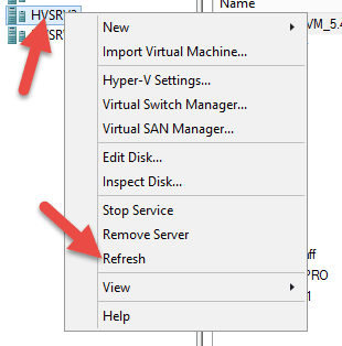 Refresh The Hyper V