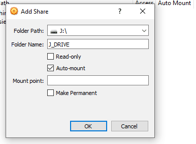 virtualbox shared folder mount point