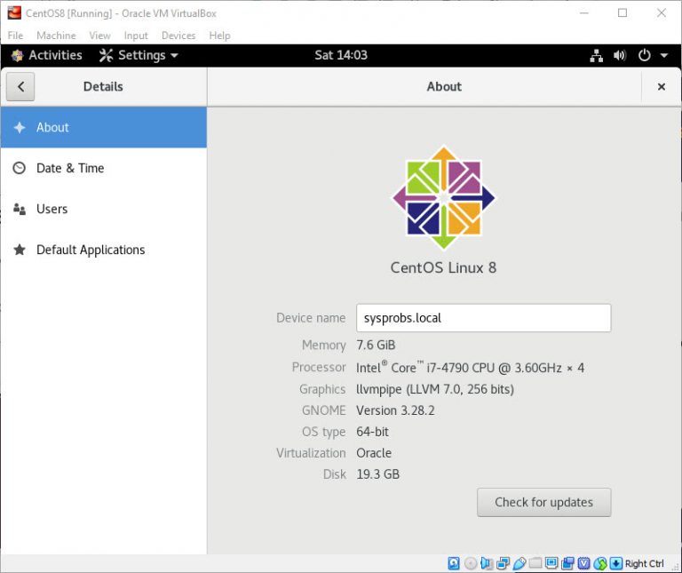Linux CentOS 8.0 Pre Installed VDI Download (Server and Workstation) Sysprobs