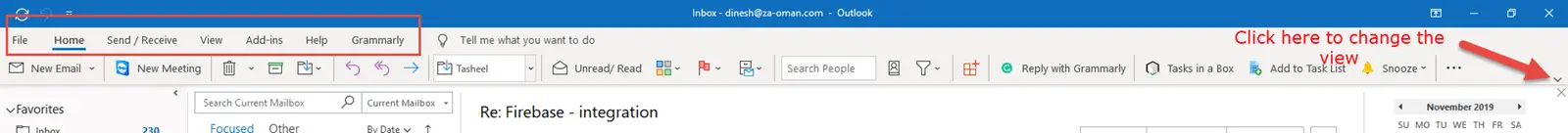 Folder Tab Missing In Outlook