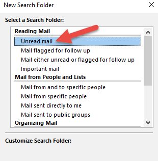 Select The Unread Mail