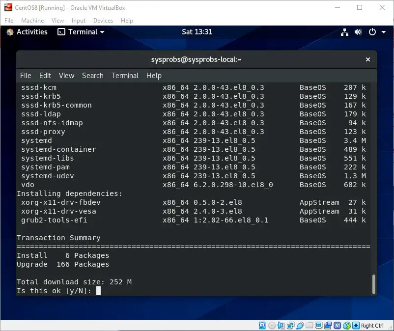 CentOS Pre Installed VDI - Updating CentOS 8 In Windows 10