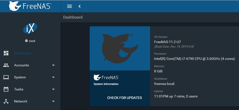 Working FreeNAS