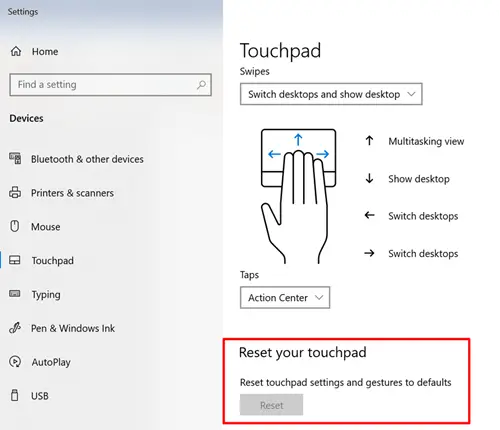 Reset Lenovo Touchpad