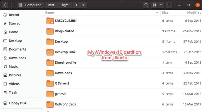 Windows 10 Partition From Ubuntu