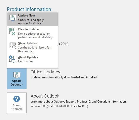 Update Outlook