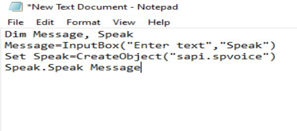 Text To Speech Notepad Tricks