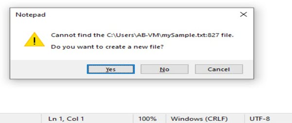 File Save Yes Option