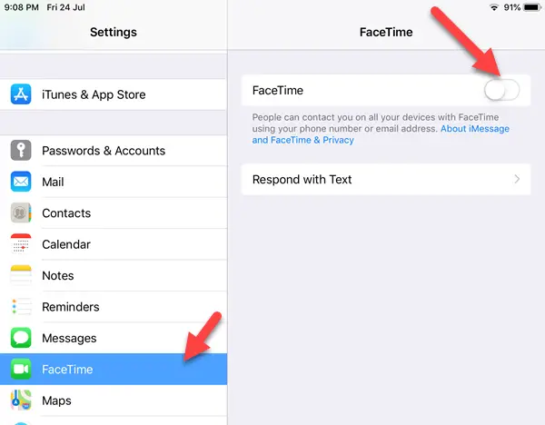 Activate The Facetime On IPhone