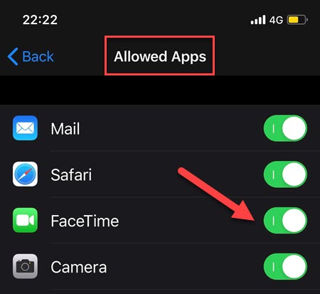 Allow Facetime App