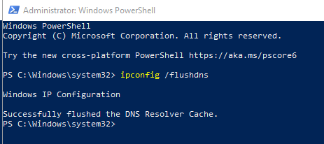 By Powershell To Flush DNS