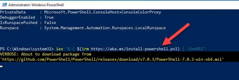 Command To Update PowerShell