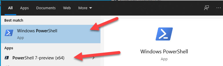 Two PowerShell Versions On Windows 10