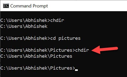 Chdir Command To Navigate In Cmd