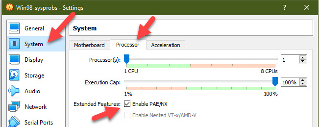 Processor Settings