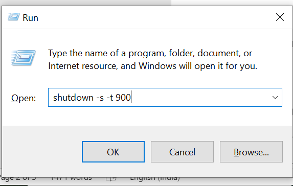 Shutdown Command In Run