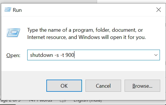 Shutdown Command In Run