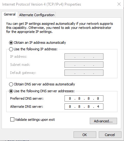 Change DNS Server IP