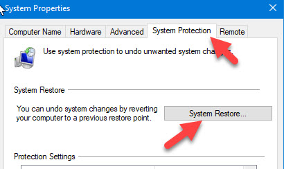 System Restore Option