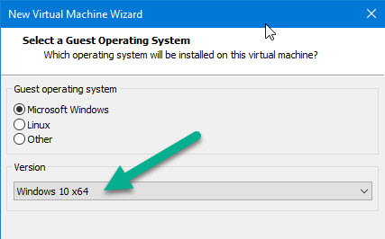 Select Windows 10 X64