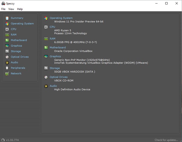 Speccy CPU Tool