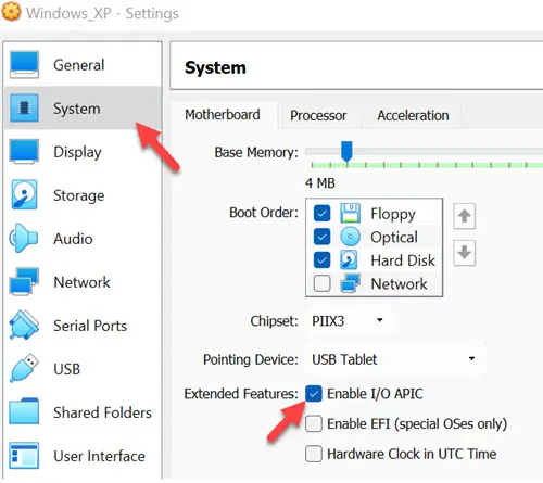 Enable IO Settings