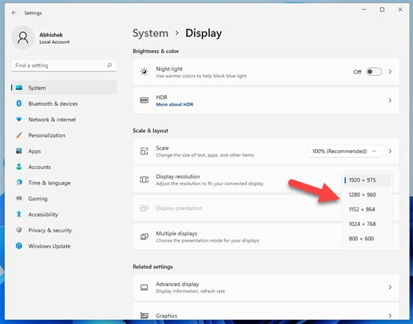 Display Settings App