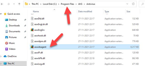 Aswidsagent.exe File Location
