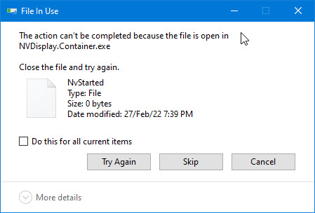 Error In Deleting The Files
