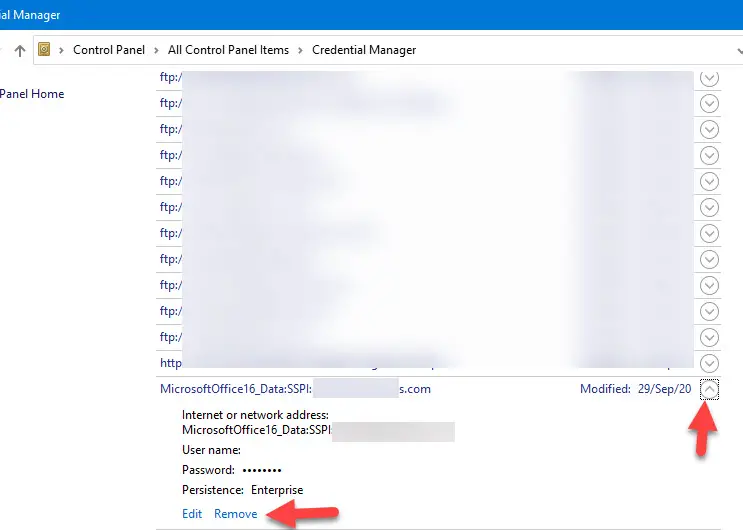 Remove Password From Credentials Manager