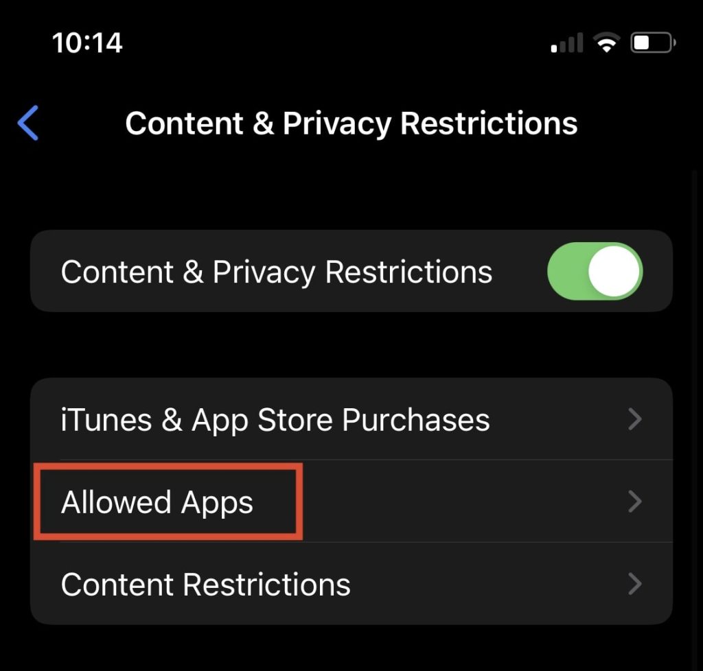 Alllowed Apps
