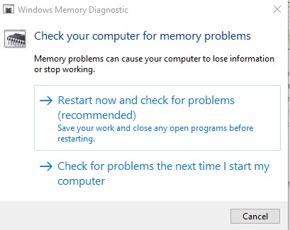 Check Memory To Fix Windows 10 Freezes Randomly