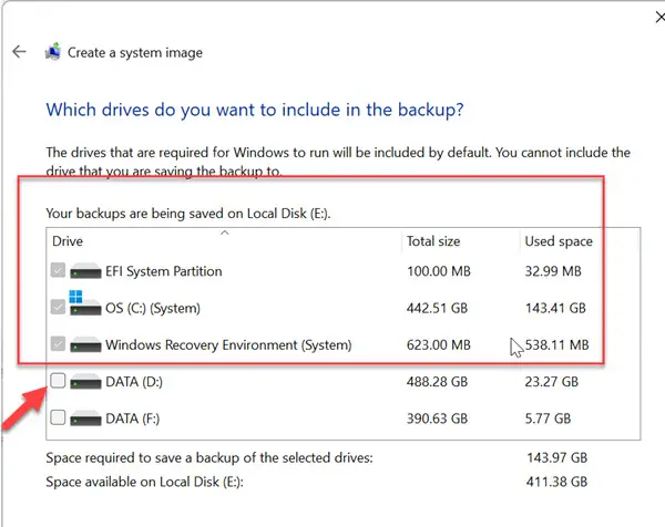 Exclude Partitions In Windows 11 Backup