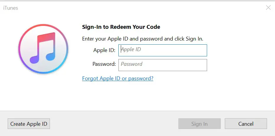 Sign In To Redeem Your Code On Windows