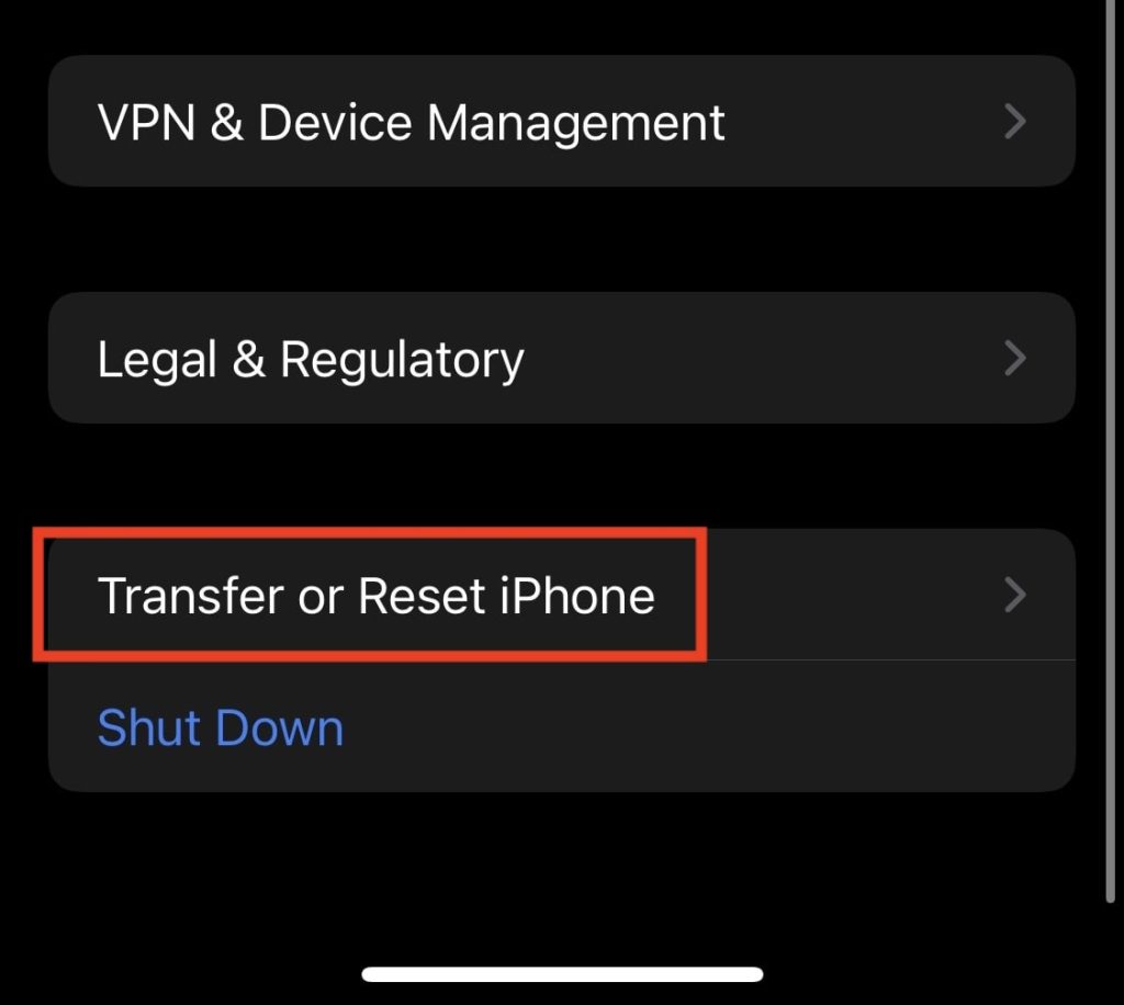 Transfer Or Reset IPhone