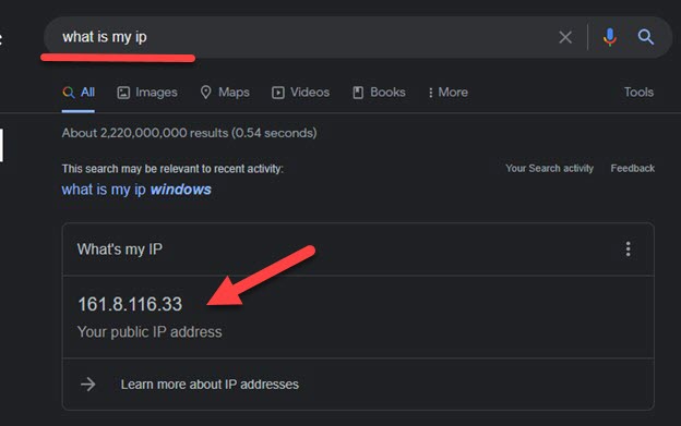 What Is My Ip In Google