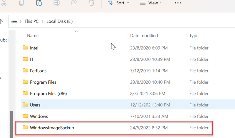 Windows Backup Folder On External Drive