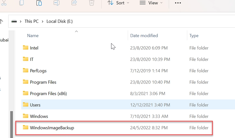 Windows Backup Folder On External Drive