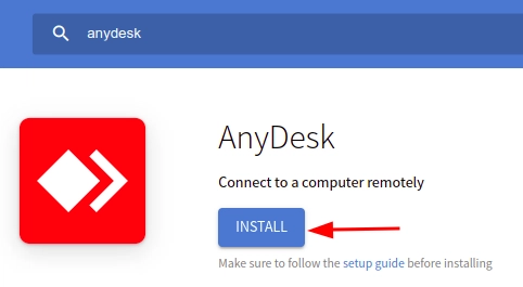 Select install - AnyDesk on Ubuntu